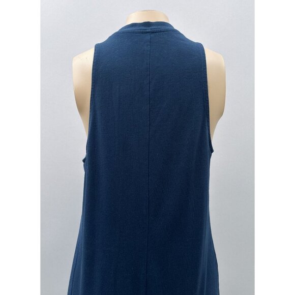 Athleta Sleeveless Tank Maxi Dress Side‎ High Slits Stretch Navy  Blue Womens S - Picture 3 of 11